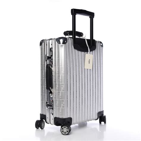 FENDI X RIMOWA Aluminum FF Print Roll Away Carry On 